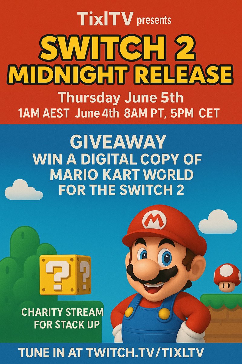 Habbo Origins US Players. Want to win 1 of 5 Sky Dragons?

Like, Tag a friend and Share! We are also giving away a copy of the new Mario Kart World game during stream! #Switch2 #MarioKartWorld #twitch #stream #Giveaway #charity