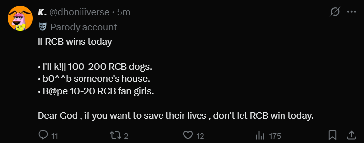 𝐒𝐤𝐲𝐥𝐨𝐫𝐝™ || Tim David Stan 🇦🇺 (@kohlizype) on Twitter photo This user @/dhoniiiverse is threatening to 🅱️ape girls and bomb their houses openly. People like him are potential Terror!sts and threat to this country.
Please take action @Mumbaipolice @Delhipolice <a href="/Uppolice/">UP POLICE</a> <a href="/dgpup/">DGP UP</a> <a href="/DGPMaharashtra/">महाराष्ट्र पोलीस - Maharashtra Police</a> @Swatijaihind <a href="/HPhobiaWatch/">Hindutva Knight</a> This user @/dhoniiiverse is threatening to 🅱️ape girls and bomb their houses openly. People like him are potential Terror!sts and threat to this country.
Please take action @Mumbaipolice @Delhipolice <a href="/Uppolice/">UP POLICE</a> <a href="/dgpup/">DGP UP</a> <a href="/DGPMaharashtra/">महाराष्ट्र पोलीस - Maharashtra Police</a> @Swatijaihind <a href="/HPhobiaWatch/">Hindutva Knight</a>