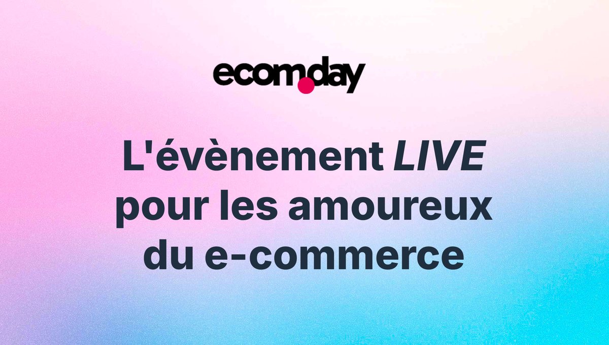 Le 12 juin, c'est le retour de l'EcomDay.
Un event ecommerce 100% en ligne et 0 bullshit.

🔥 On va parler SEO, Marketplace, Omnicanalité, CRM, building de marque et international.

👉 ecom.day