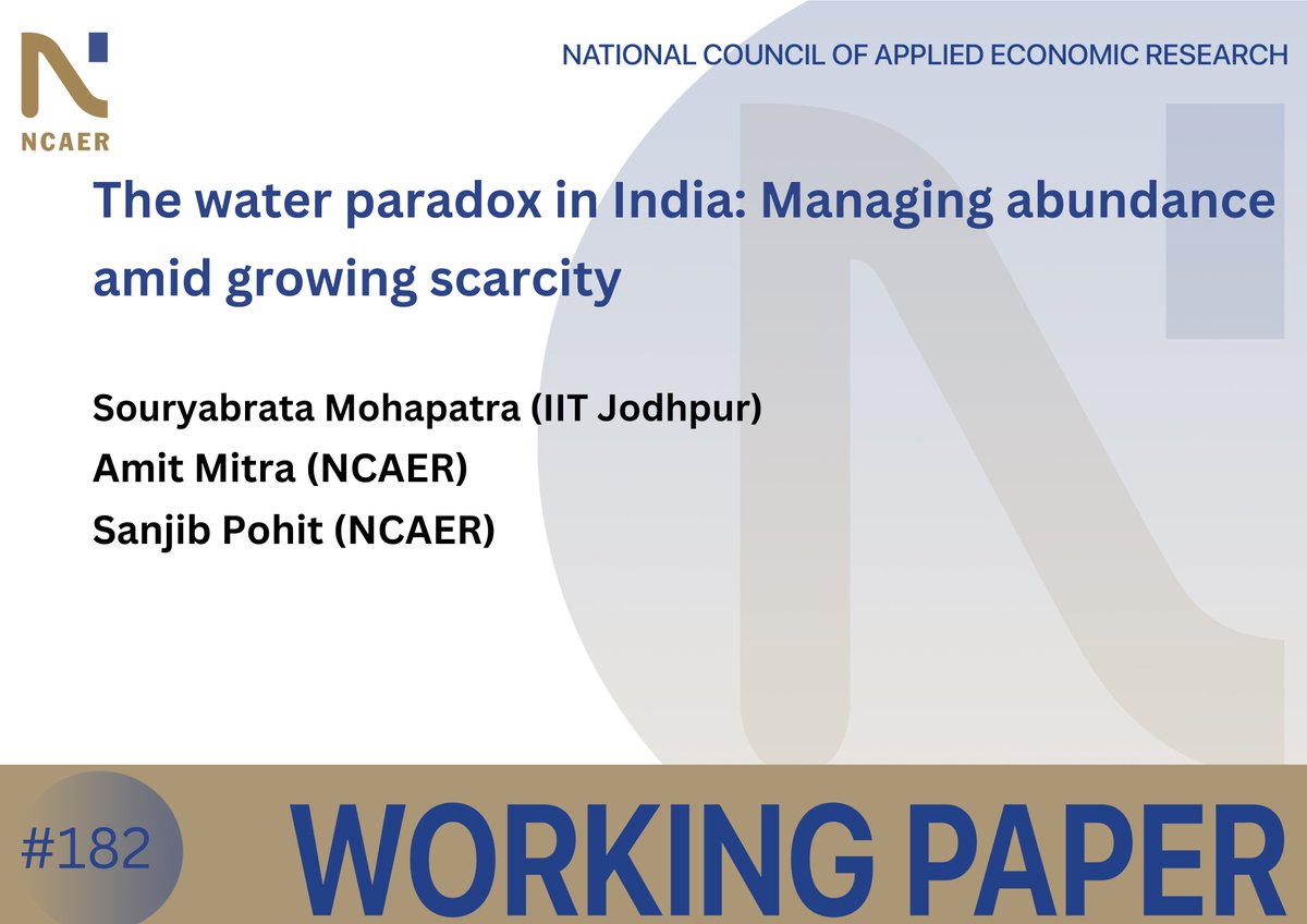 A multi-pronged strategy is essential to manage India’s water paradox of growing scarcity amidst abundance.

NCAER Faculty <a href="/PohitSanjib/">Sanjib Pohit</a> and <a href="/mitraamit18/">Amit</a> along and their co-author S Mohapatra discuss systemic challenges across the water sector—from source sustainability to end-use