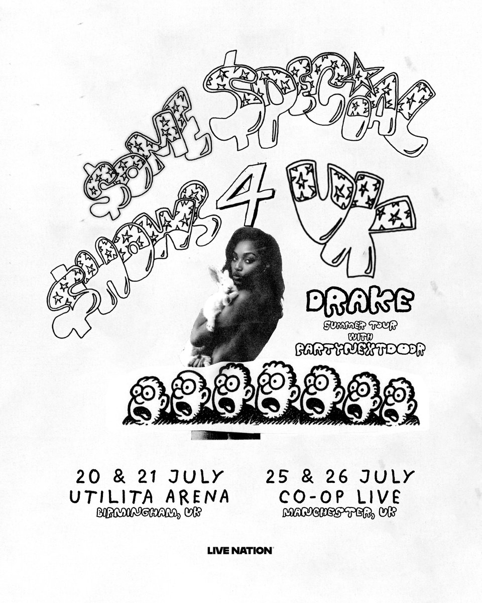 GRAMMY Award winning, multi-platinum global star <a href="/Drake/">Drizzy</a> announces his $ome $pecial $hows 4 UK Tour in July!  Joined by <a href="/partynextdoor/">PARTYNEXTDOOR</a> 🔥

Tickets on sale this Friday at 12pm 🎟️ gigst.rs/Drake