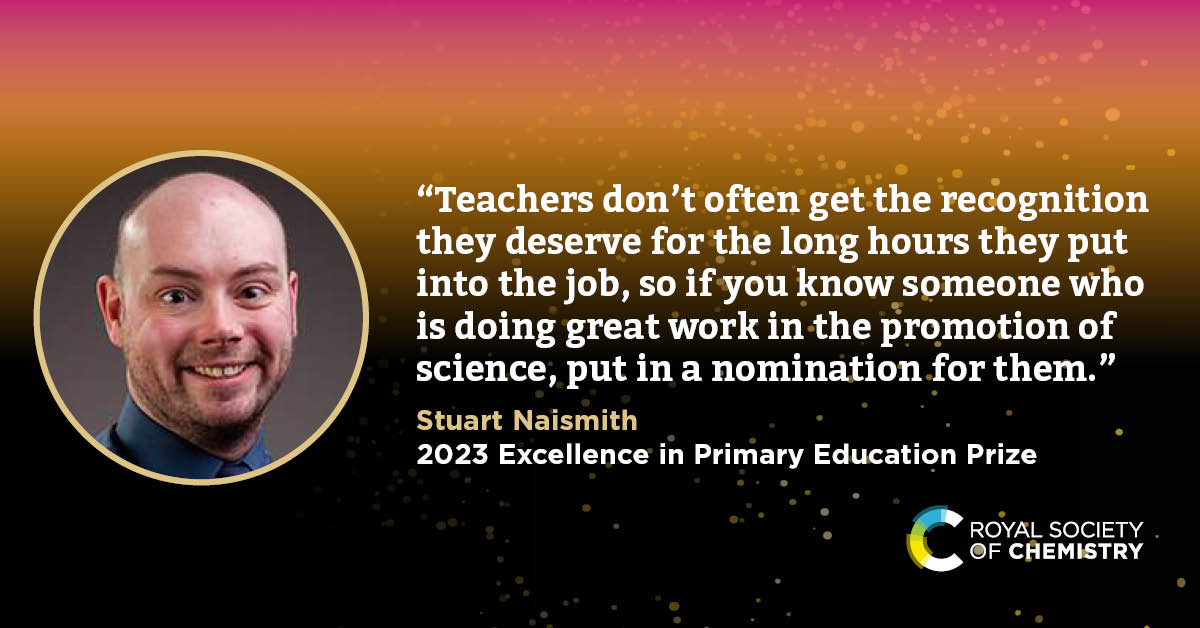 RoySocChem's tweet image. “I was both stunned and elated to be recognised by such a highly regarded institution for the work I do.”
Your nomination could make a difference to someone like Stuart. Don’t miss the 2025 window: rsc.li/education-priz… ⭐
#RSCPrizes #EducationPrizes #Recognition #Education