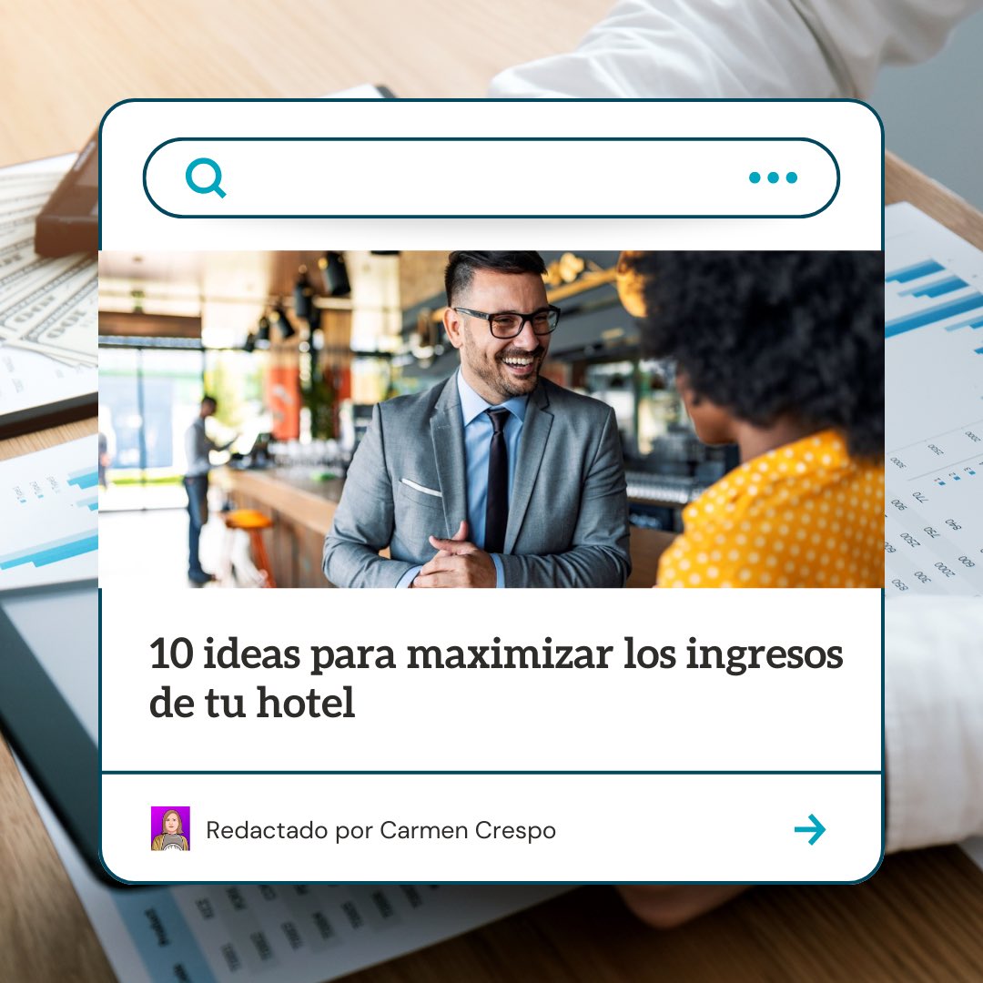 💡 ¿Tu #hotel está generando todo el ingreso que podría?

🙋🏻Nuestra compañera Carmen Crespo (Mayca), tiene una palabra en la mente: RENTABILIDAD 🤑

💎En el artículo te damos las claves para…. asiri.es/maximizar-los-…