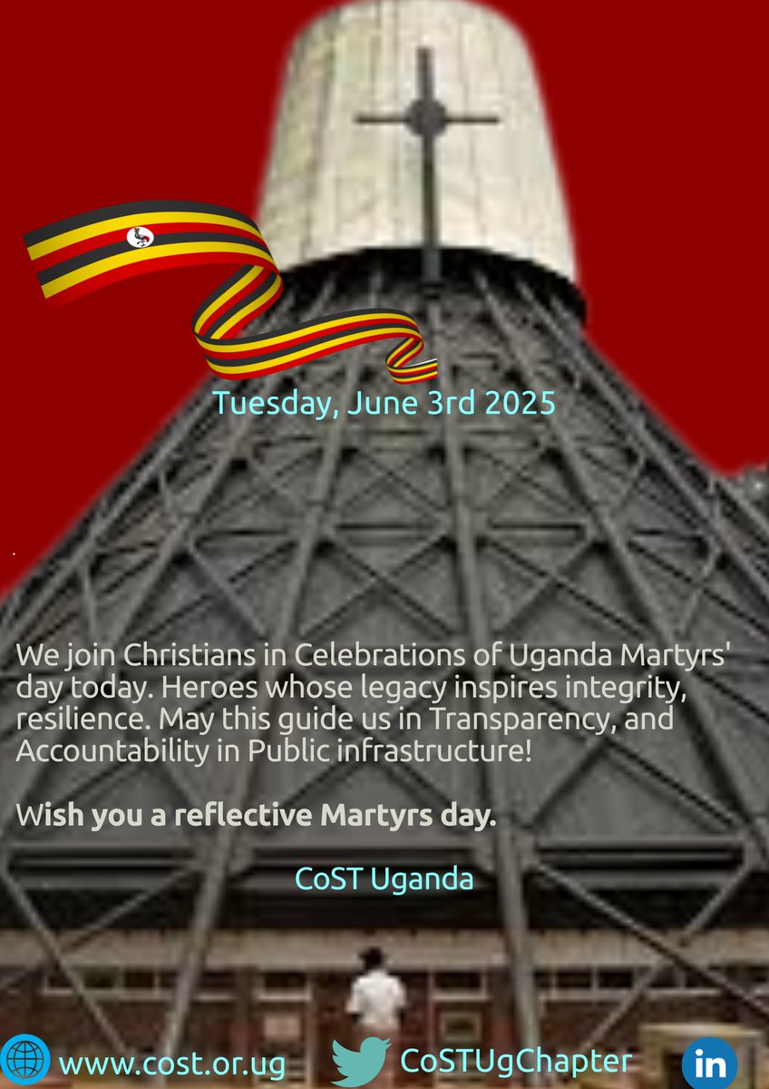 We join todays celebrations for Uganda Martyrs, May their sacrifice guide us to transparency and accountability in Public infrastructure!

#UgandaMartyrsDay2025  #UgandaMartyrs