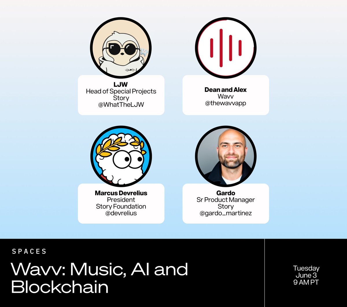 NFTs_Nerd's tweet photo. π¨ Music Evolution Alert! π¨ AI isn't replacing musicians, it's unlocking a new language of music!
π΅ Join the jam with @WhatTheLJW, @devrelius, @gardo_martinez & @thewavvapp team today! π€ Don't miss the beat! π #MusicMeetsAI
Brought to you by @StoryProtocol GMIP guys https://t.co/4gmyILWIbQ