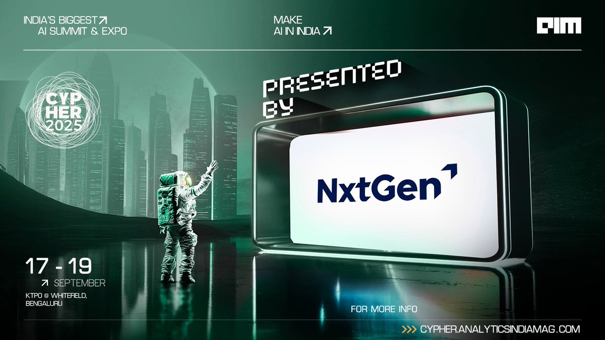 AIM (@analyticsindiam) on Twitter photo We’re proud to announce <a href="/Nxtgen_Cloud/">NxtGen Cloud Technologies Pvt Ltd</a> as the Presenting Sponsor of India’s biggest AI Summit & Expo - Cypher 2025!
A leader in sovereign cloud and AI infrastructure, NxtGen is powering India’s digital future with performance-first, regulation-ready solutions. Their AI Services We’re proud to announce <a href="/Nxtgen_Cloud/">NxtGen Cloud Technologies Pvt Ltd</a> as the Presenting Sponsor of India’s biggest AI Summit & Expo - Cypher 2025!
A leader in sovereign cloud and AI infrastructure, NxtGen is powering India’s digital future with performance-first, regulation-ready solutions. Their AI Services