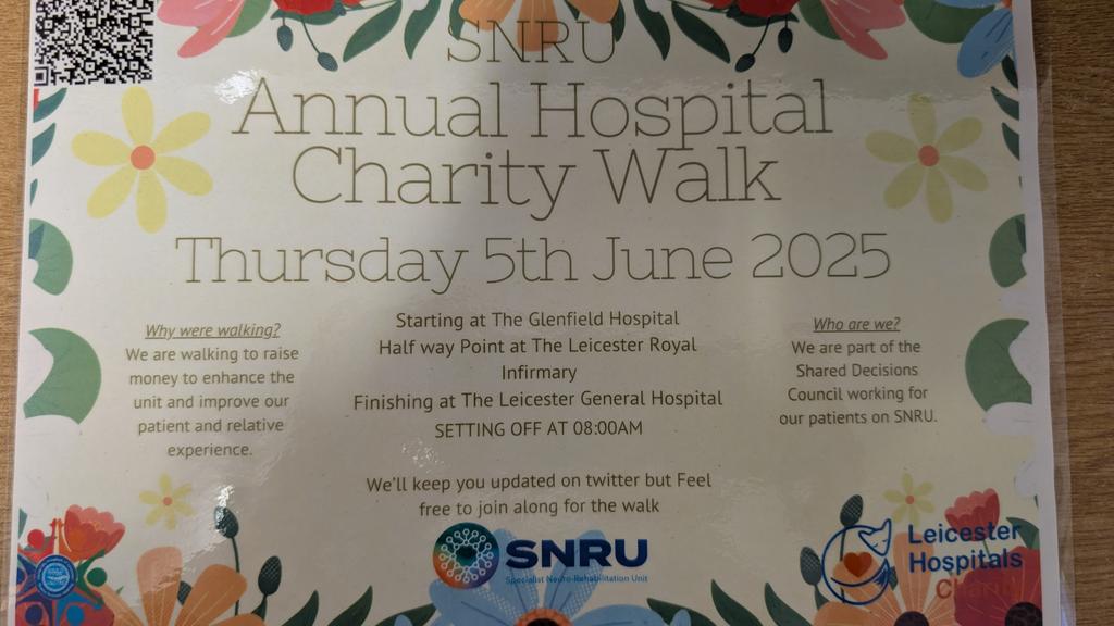 Our shared decision making team joined by other staff from  <a href="/LeicesterNRU/">Leicester NRU</a>  are walking 10k this Thursday Glenfield -LRI-General to raise funds to enhance our patients experience.  donations are welcome on the link below   pay.sumup.com/b2c/QHWME4S1?u…
