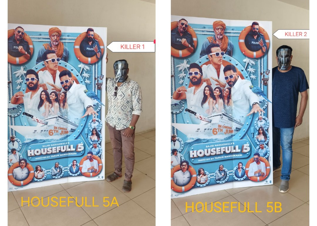 SinghRowdysingh's tweet photo. #Housefull5
#Housefull5A #Housefull5B
We @kolhapurAkkian booked our tickets in advance
BOOK your tickets now
#KolhapurInox
@akshaykumar @Riteishd @juniorbachchan @NGEMovies @Asli_Jacqueline @nanagpatekar @FardeenFKhan @NargisFakhri
@iamjohnylever
#Housefull5From6thJune https://t.co/8uBvyLoFn2