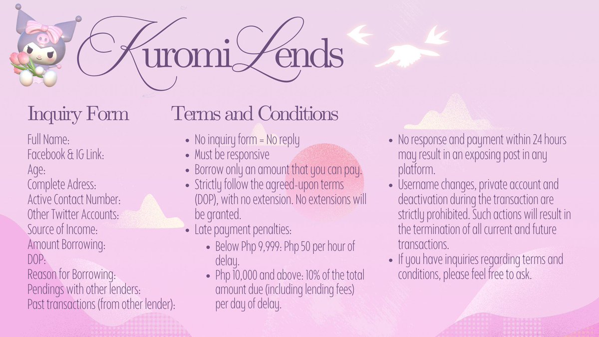 Kuromi || Pautang Service OPEN tweet media