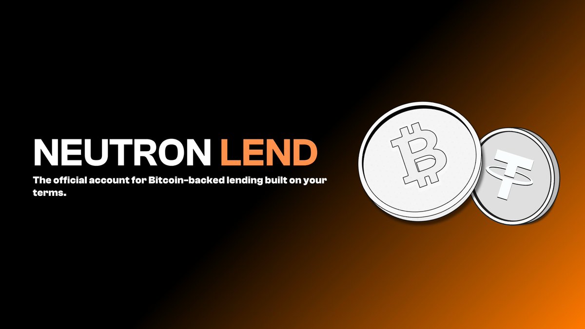 neutronlend's tweet image. Welcome to Neutron Lend, the official account for Bitcoin-backed lending built on your terms.
We’re here to help Bitcoin holders unlock liquidity without selling their BTC, using a secure, non-custodial system powered by 3-key multi-sig.
🔗 neutron.me/lend