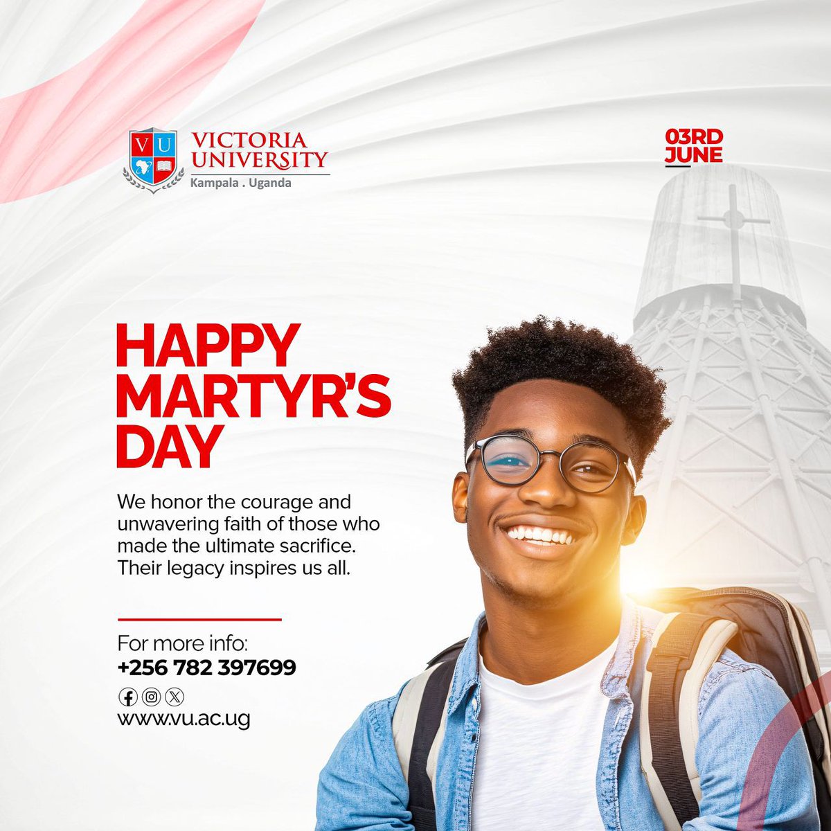 VU Co-operative Education Office (@vucooped) on Twitter photo Today, we honor the courage and conviction of the Ugandan Martyrs a legacy of faith, integrity, and purpose.
May their sacrifice continue to inspire us to lead with values that build a just and compassionate society.
<a href="/ReachDrMuganga/">ᗪᖇ. ᒪᗩᗯᖇEᑎᑕE ᗰᑌGᗩᑎGᗩ</a>
<a href="/VUKampala/">Victoria University, Kampala</a>
#CoopEducation #UgandaMartyrsDay Today, we honor the courage and conviction of the Ugandan Martyrs a legacy of faith, integrity, and purpose.
May their sacrifice continue to inspire us to lead with values that build a just and compassionate society.
<a href="/ReachDrMuganga/">ᗪᖇ. ᒪᗩᗯᖇEᑎᑕE ᗰᑌGᗩᑎGᗩ</a>
<a href="/VUKampala/">Victoria University, Kampala</a>
#CoopEducation #UgandaMartyrsDay