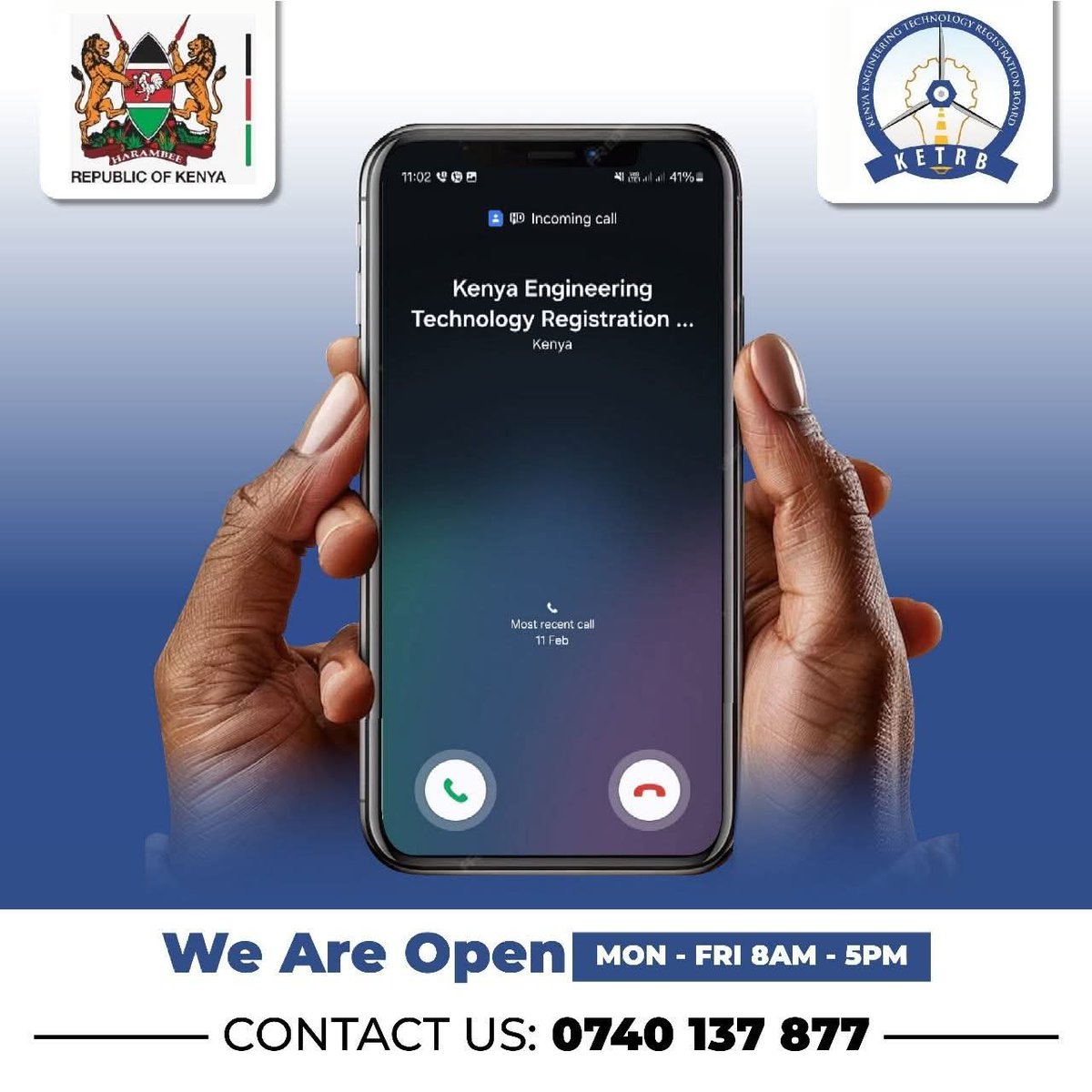 We're here to sort you out incase of any challenges during registration. We are because you are! Blessed week ahead from KETRB😊