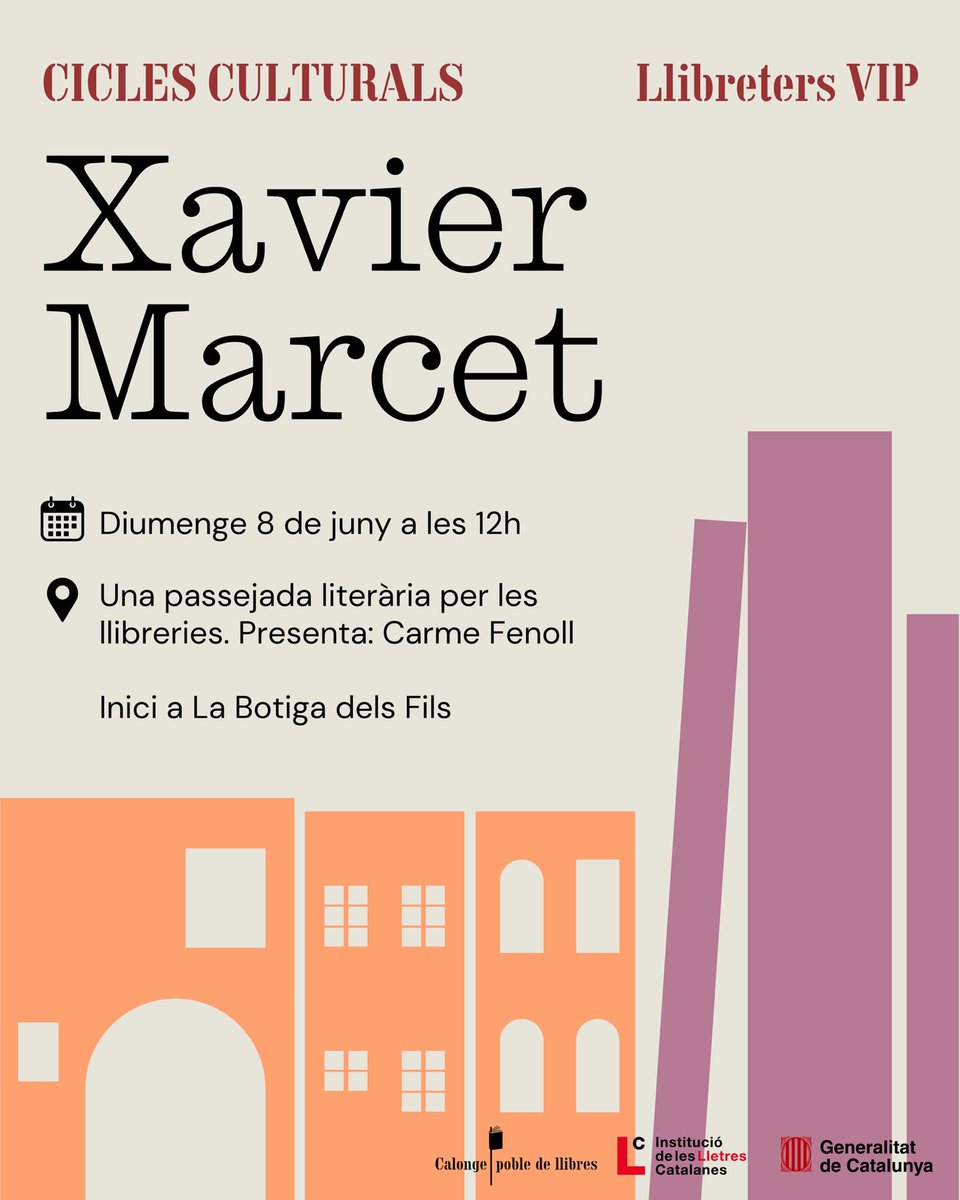 Calonge_PobleDeLlibres (@pobledellibres) on Twitter photo 🟢En <a href="/XavierMarcet/">Xavier Marcet</a> és el Llibreter VIP de juny!
🖋️Quina il·lusió de rebre la visita d’un consultor de llarga trajectòria i que compta amb publicacions com: ‘Esquivar la mediocridad’ o ‘Crecer haciendo crecer’.
🤩Us hi esperem!
Acte presentat i coordinat per <a href="/CarmeFenoll/">Carme Fenoll</a> 🟢En <a href="/XavierMarcet/">Xavier Marcet</a> és el Llibreter VIP de juny!
🖋️Quina il·lusió de rebre la visita d’un consultor de llarga trajectòria i que compta amb publicacions com: ‘Esquivar la mediocridad’ o ‘Crecer haciendo crecer’.
🤩Us hi esperem!
Acte presentat i coordinat per <a href="/CarmeFenoll/">Carme Fenoll</a>