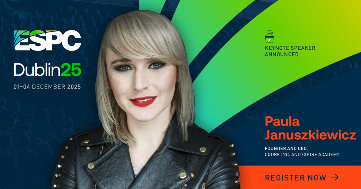 Cybersecurity powerhouse Paula Januszkiewicz is taking the stage as a Keynote speaker at #ESPC25! 🔥 As a Microsoft RD, MVP &amp; CEO of CQURE, Paula is a world-class expert in security, trusted by top enterprises worldwide 🔐 

Secure your spot now 👉 ow.ly/W38b50VsgBb