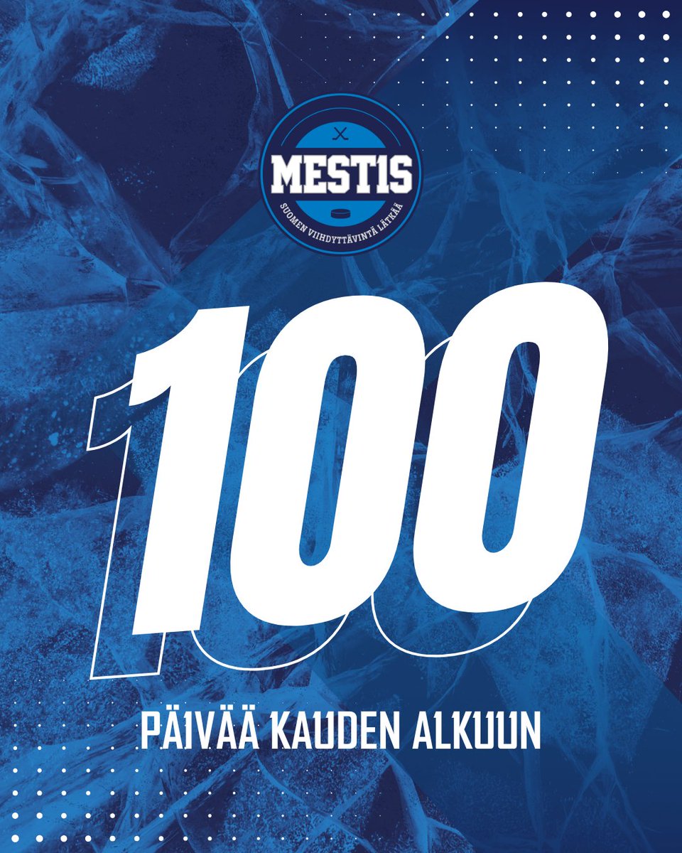 1️⃣0️⃣0️⃣ päivää Mestis-kauden 2025–26 alkuun!

Suomen viihdyttävintä lätkää odotellessa voit tutustua uunituoreeseen otteluohjelmaan: mestis.fi/fi/ottelut/202…

#Mestis #SuomenViihdyttävintäLätkää