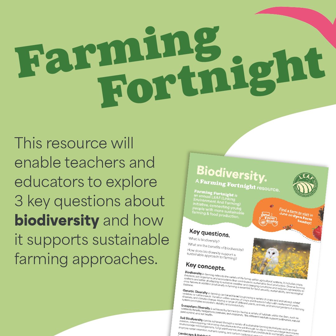 How does biodiversity support a sustainable approach to farming?🐞🕊️🌼

Find out more in our resource below and explore how we can all help protect the plants, animals, and insects that keep our farms thriving! 🚜👇countrysideclassroom.org.uk/resources/1850
#BoostBiodiversity #FarmingFortnight2025