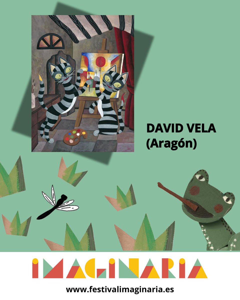 🐸Hoy se inaugura a las 20.00 h. con motivo de la apertura de Festival Imaginaria  la exposición de David Vela 🐈'GATOMAQUIAS' con una visita guiada por el autor junto a Paco Paricio.
🏛La muestra se puede ver en la Sala de Exposiciones del Ayuntamiento del 4 al 8, de 17h. a 20h.