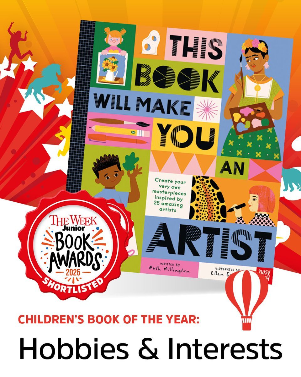 I'm over the moon! 'This Book Will Make You An Artist' <a href="/NosyCrow/">Nosy Crow</a> has been shortlisted for <a href="/theweekjunior/">The Week Junior</a> Book Awards! This makes me so happy because every single child deserves access to art history! ✨️