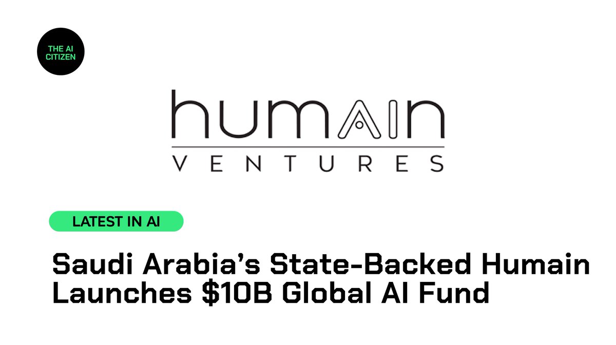 Samerobiedat's tweet image. Saudi Arabia’s Humain just launched a $10B AI fund to invest globally. 🧠💸

Part of a $77B plan to handle 7% of global AI compute by 2030.

The Gulf is emerging as AI’s new power player.

#AI #Humain #SaudiTech #Geopolitics #OpenAI #VC #xAI #GulfAI