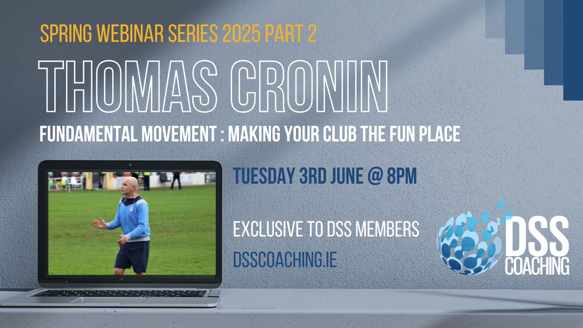 DSS Coaching (@deelysport) on Twitter photo TONIGHTโฌ๏ธ
๐จ WEBINAR ALERT! ๐จ
Weโre back with Part 2 of our Spring Webinar Series 2025! ๐ฑโฝ
Join Thomas Cronin <a href="/TCroninNap/">Thomas Cronin</a> as he dives into Fundamental Movement: Making Your Club the Fun Place ๐โโ๏ธ๐
๐
Tuesday, 3rd June
๐ 8:00 PM
๐ Exclusive to DSS Members
Donโt miss out โ TONIGHTโฌ๏ธ
๐จ WEBINAR ALERT! ๐จ
Weโre back with Part 2 of our Spring Webinar Series 2025! ๐ฑโฝ
Join Thomas Cronin <a href="/TCroninNap/">Thomas Cronin</a> as he dives into Fundamental Movement: Making Your Club the Fun Place ๐โโ๏ธ๐
๐
Tuesday, 3rd June
๐ 8:00 PM
๐ Exclusive to DSS Members
Donโt miss out โ