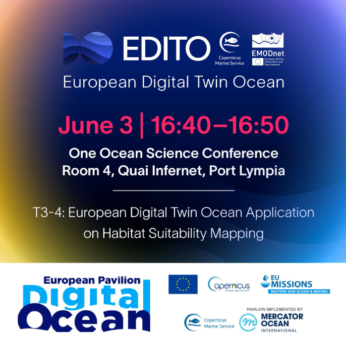 edito_dto's tweet image. π Two weeks of ocean action. One daily post.
Today at #UNOC: explore how #EDITO-Model Lab Focus Applications support #EUpolicy on #MarineBiodiversity, #EmissionReduction & #MarinePollution.
π― Tailored tools for impact: lnkd.in/gEwGDiPc
#EU_DTO #UNOC2025 #OceanDecade