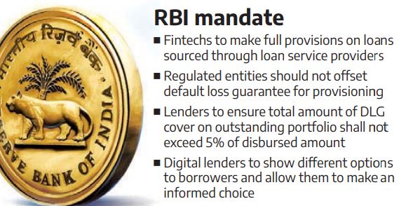 #Fintech bodies have raised concerns about potential double-provisioning resulting from #RBI’s new mandate, which disallows lenders from offsetting DLGs provided by LSPs against provisions for stressed loans.

These bodies are now collecting data from their members to present the