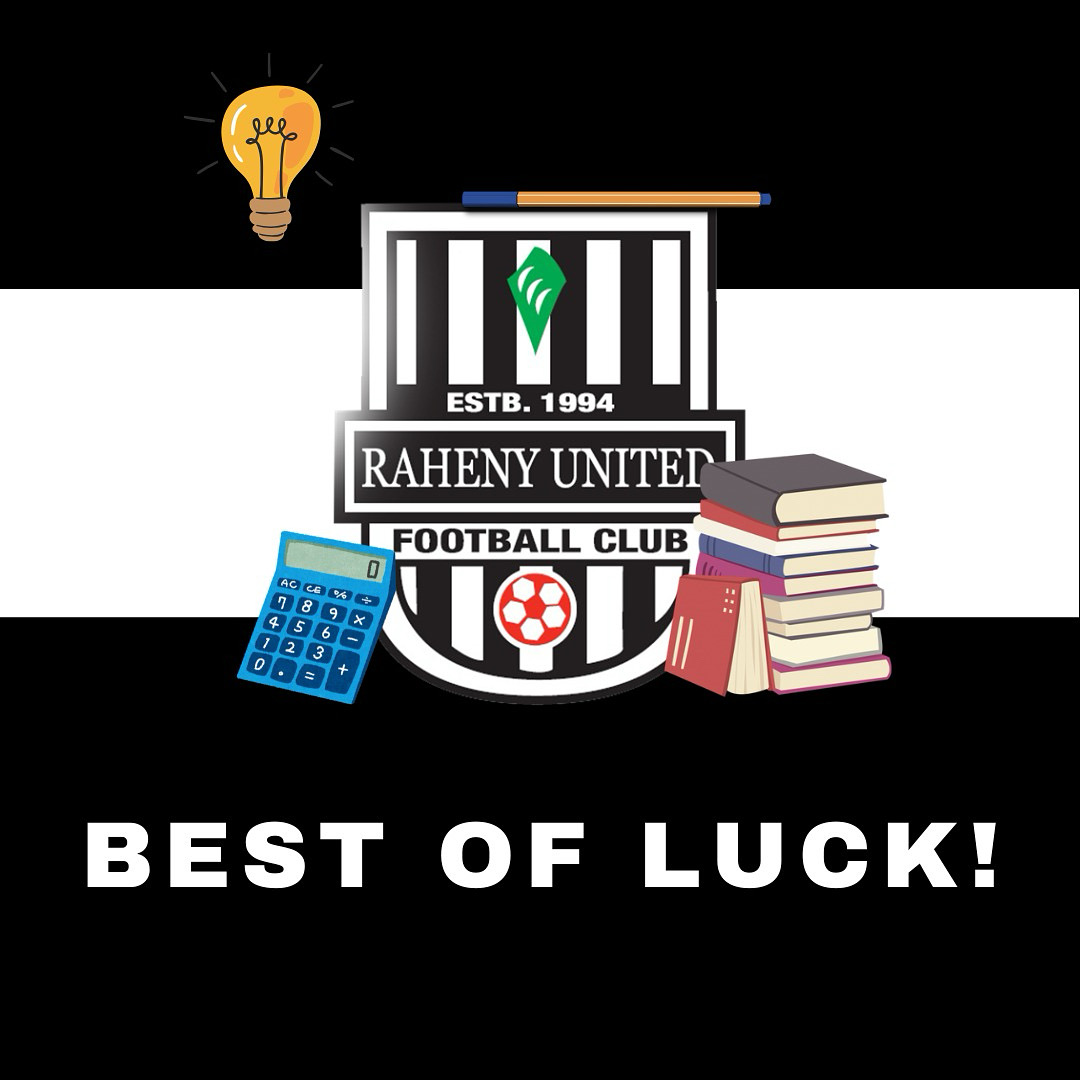 📚 | 𝘽𝙚𝙨𝙩 𝙊𝙛 𝙇𝙪𝙘𝙠!

Best of luck to all members past and present who sit their junior/leaving cert tomorrow. 🤞

You got this! 👍🏻

⚫️ #RUFC | ⚪️ #CmonTheParish