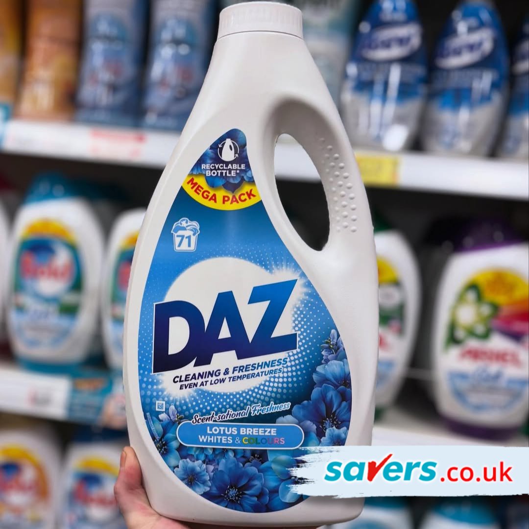 Freshness that lasts! 💙
71 washes of lotus-scented clean with Daz!

Shop now👉 buff.ly/7RTcsIT

#daz #savers #savershaul