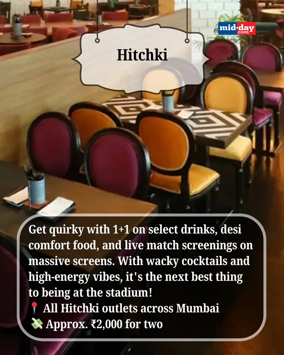 mid_day's tweet photo. The IPL 2025 final is here! As RCB takes on Punjab Kings, head out and catch the action live. Here’s your go-to guide for match screenings across Mumbai.
#IPL2025 #IPLFinal #MumbaiGuide #FoodAndDrink #ThingsToDoInMumbai
https://t.co/6qrsjUlOQI https://t.co/Smmsmsn0Kh