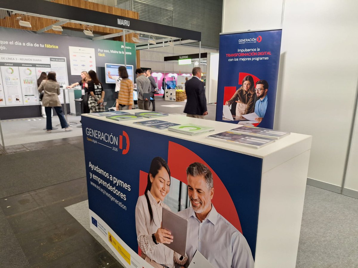 Esta mañana estamos en Bilbao en #BeDigital. Acércate a nuestro stand para conocer los programas #GeneracionDigital y a las 12.45 en el Speaker's Coner by Bizkaia. Es #NextGenerationEu by <a href="/eoi/">EOI</a>