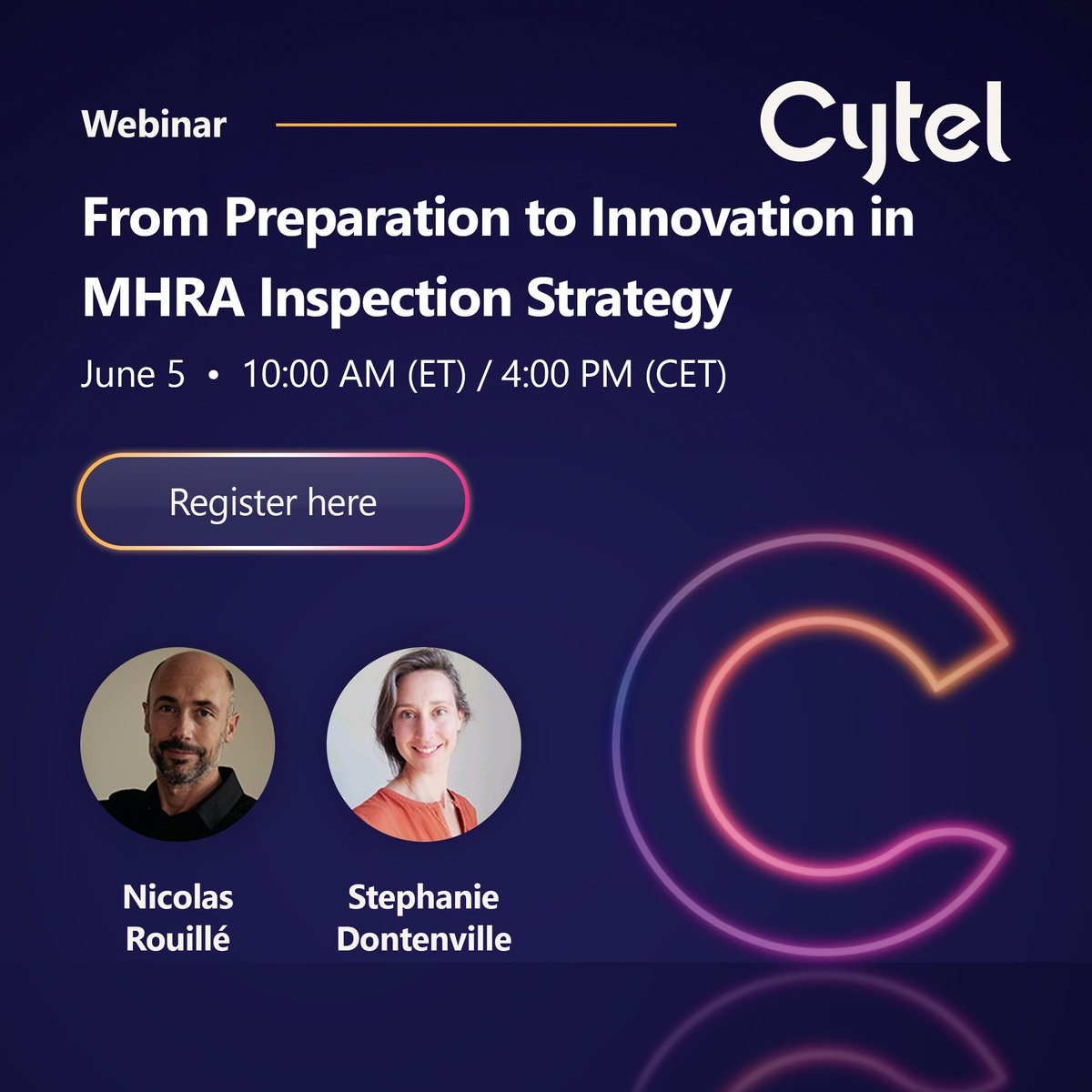 Last call! Join our webinar this week to gain practical insights from Cytel’s MHRA inspection experience. Learn how to prepare thoroughly, execute precisely, and turn post-inspection feedback into innovation.

Register here: bit.ly/4km9uCy