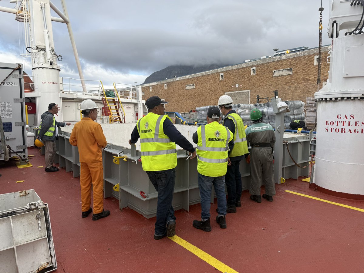 Biosecurity is essential for keeping invasive species and diseases out of Tristan. Every piece of cargo loaded at Cape Town is inspected by our two capable Biosecurity officers to ensure it meets our strict standards. #Biosecurity #TristandaCunha #environment