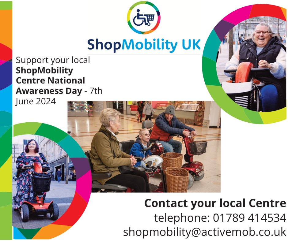 🚗💙 7 June = National Shopmobility Awareness Day!
Time to celebrate freedom, independence &amp; access for all.
📍 Find us at Bridgeway Car Park, Level 2 (outside)
📞 01789 339744

#Shopmobility #AccessibilityMatters #StratfordUponAvon