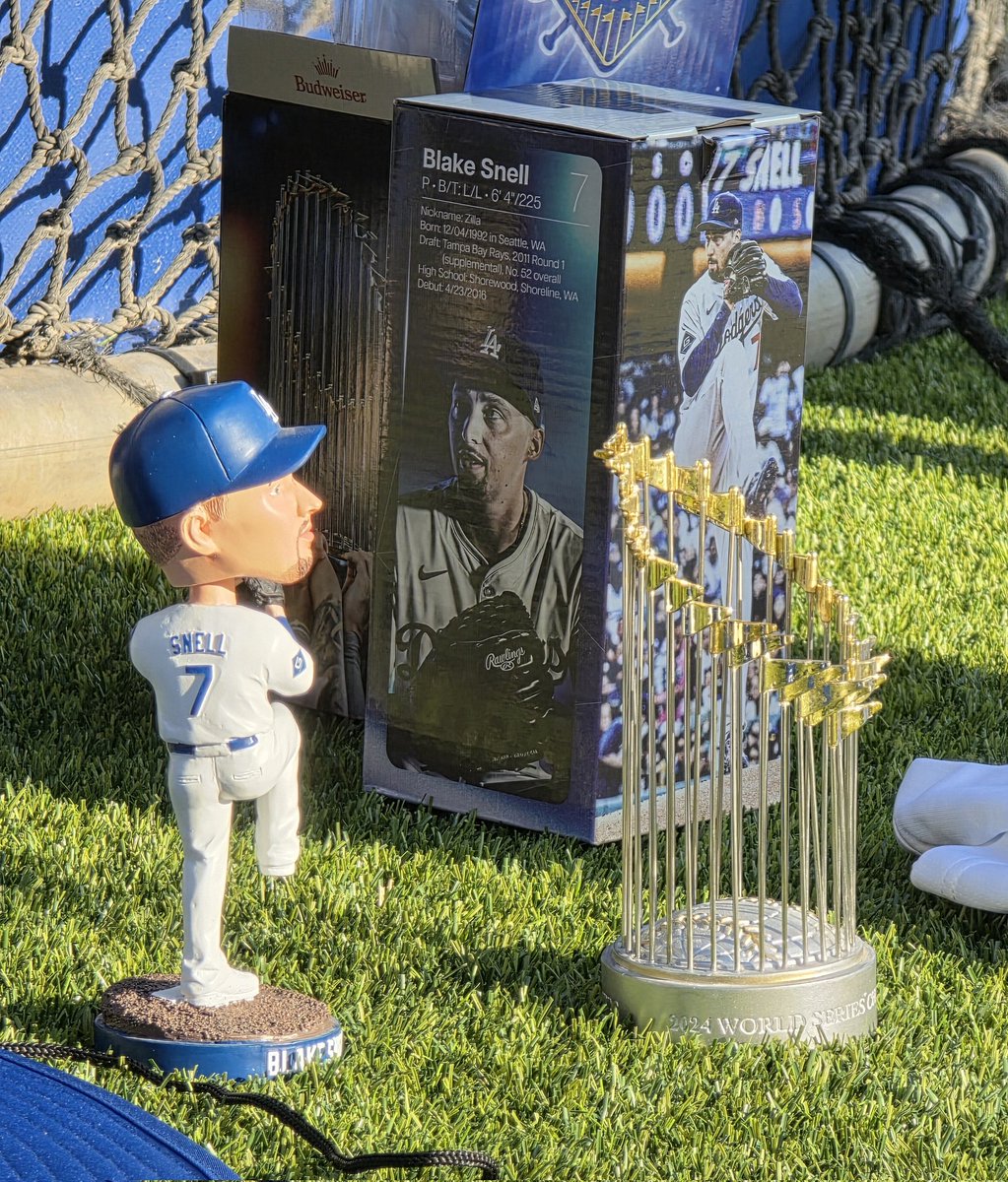 Blake Snell and World Series Trophy