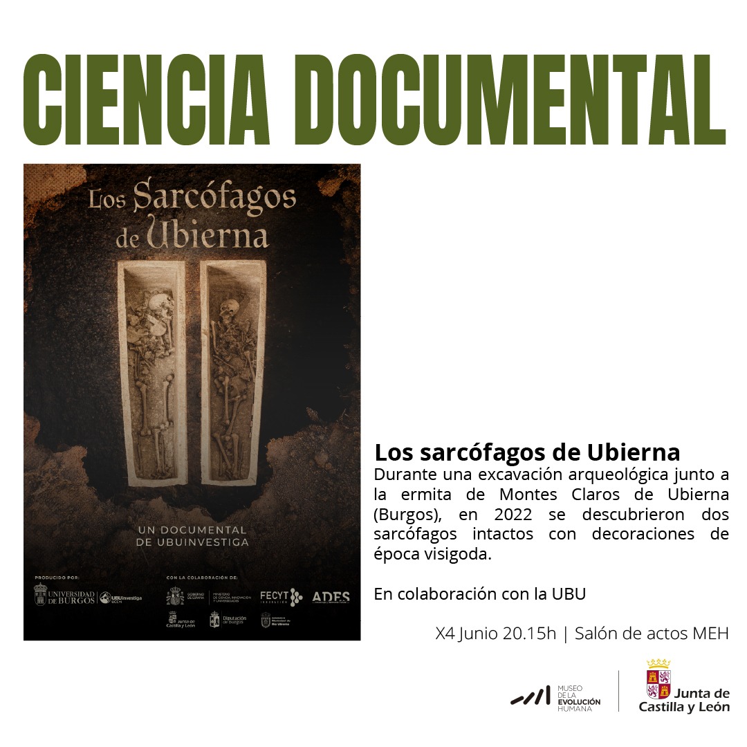 MuseoEvoluciónHumana (@museoevolucion) on Twitter photo Mañana os esperamos en 👉🏼 Ciencia documental 🟢'Los sarcófagos de Ubierna'⚰️ Durante una excavación arqueológica junto a la ermita de Montes Claros de Ubierna (Burgos), en 2022 se descubrieron 2 sarcófagos intactos con decoraciones de época visigoda. <a href="/UBUEstudiantes/">Universidad Burgos</a> <a href="/UBUinvestiga/">UBUinvestiga</a> Mañana os esperamos en 👉🏼 Ciencia documental 🟢'Los sarcófagos de Ubierna'⚰️ Durante una excavación arqueológica junto a la ermita de Montes Claros de Ubierna (Burgos), en 2022 se descubrieron 2 sarcófagos intactos con decoraciones de época visigoda. <a href="/UBUEstudiantes/">Universidad Burgos</a> <a href="/UBUinvestiga/">UBUinvestiga</a>