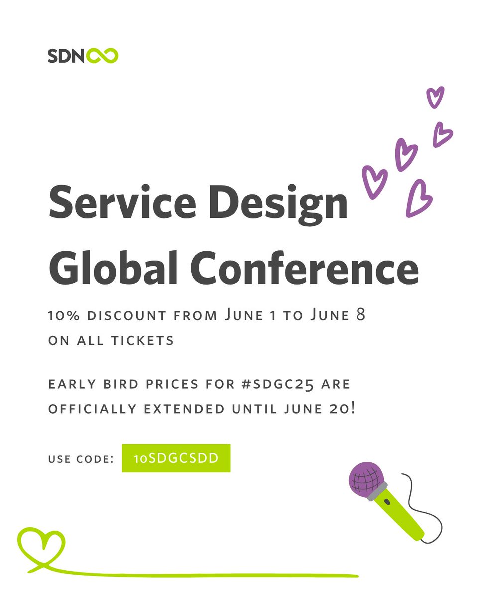 Good news: Early Bird pricing for #SDGC25 is extended to June 20! Transformation waits for no one—but we’ll give you more days.
📍 Dallas + Online | Oct 15–17
💡 Grab virtual now, upgrade later
🔗 bit.ly/43kdAp2
#ServiceDesign #SDN #DesignLeadership
