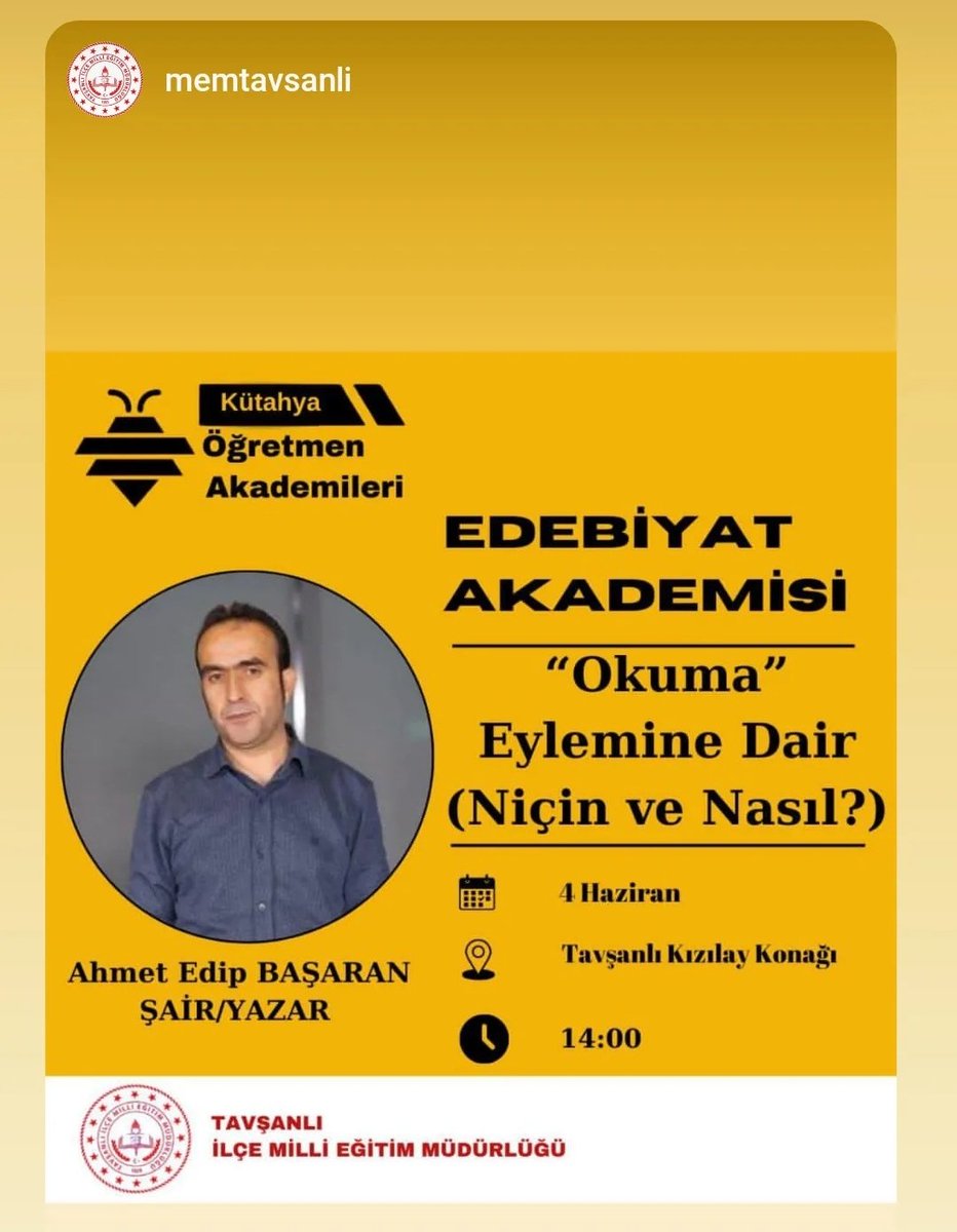 Yarın güzel memleketim Tavşanlı'da okuma eylemi üzerine sohbet edeceğiz. Müsait olan dostları bekleriz.