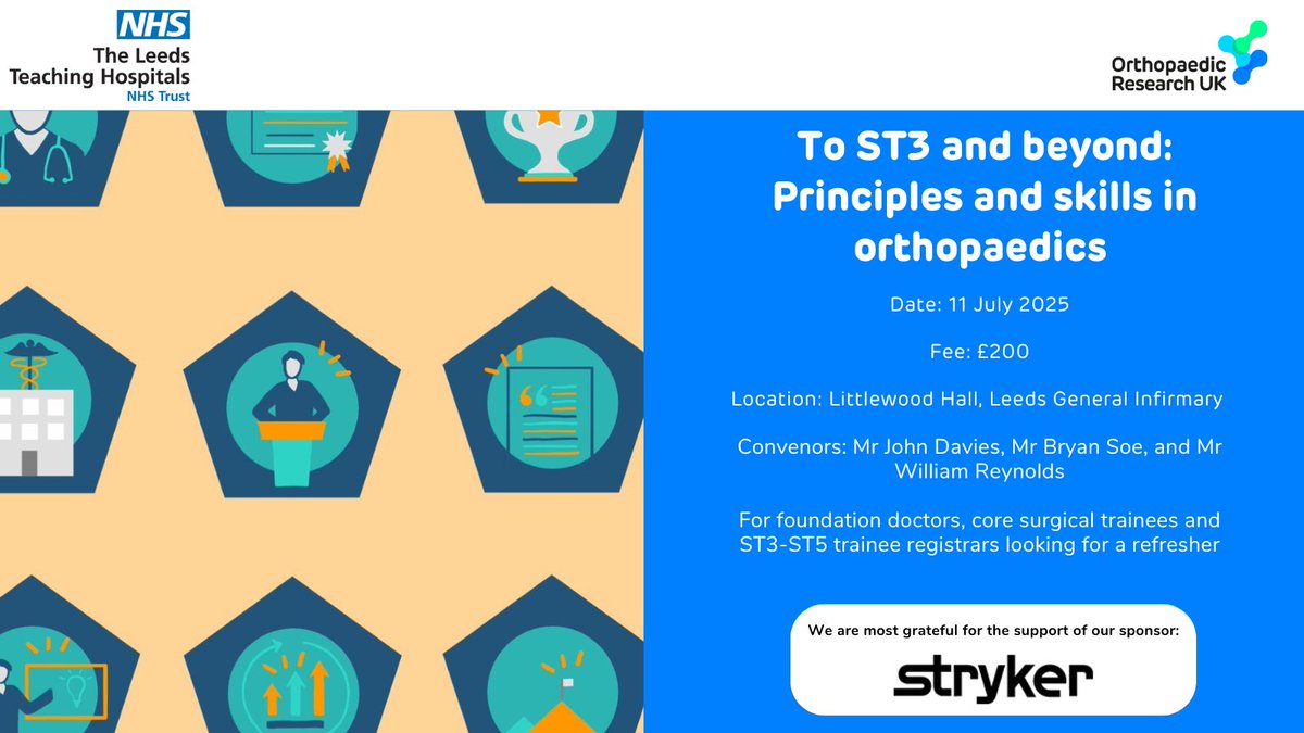 Orthopaedic Research UK (@or_uk) on Twitter photo Few spaces remaining! Get ready to progress to the next stage of your career.
Register now: bit.ly/4iFhNZY
Please share:
<a href="/SASHchiefsurg/">Ian Maheswaran</a> <a href="/PaulZiprin/">Paul Ziprin</a> <a href="/VenKanakala/">Venkat Kanakala</a> <a href="/richbamford81/">Richard Bamford</a> <a href="/Emma_Collins100/">Emma Collins</a> <a href="/amanthesurgeon/">Aman Bhargava</a> <a href="/BritOrthopaedic/">BOA</a> <a href="/LeedsHospitals/">Leeds Teaching Hospitals</a> Few spaces remaining! Get ready to progress to the next stage of your career.
Register now: bit.ly/4iFhNZY
Please share:
<a href="/SASHchiefsurg/">Ian Maheswaran</a> <a href="/PaulZiprin/">Paul Ziprin</a> <a href="/VenKanakala/">Venkat Kanakala</a> <a href="/richbamford81/">Richard Bamford</a> <a href="/Emma_Collins100/">Emma Collins</a> <a href="/amanthesurgeon/">Aman Bhargava</a> <a href="/BritOrthopaedic/">BOA</a> <a href="/LeedsHospitals/">Leeds Teaching Hospitals</a>