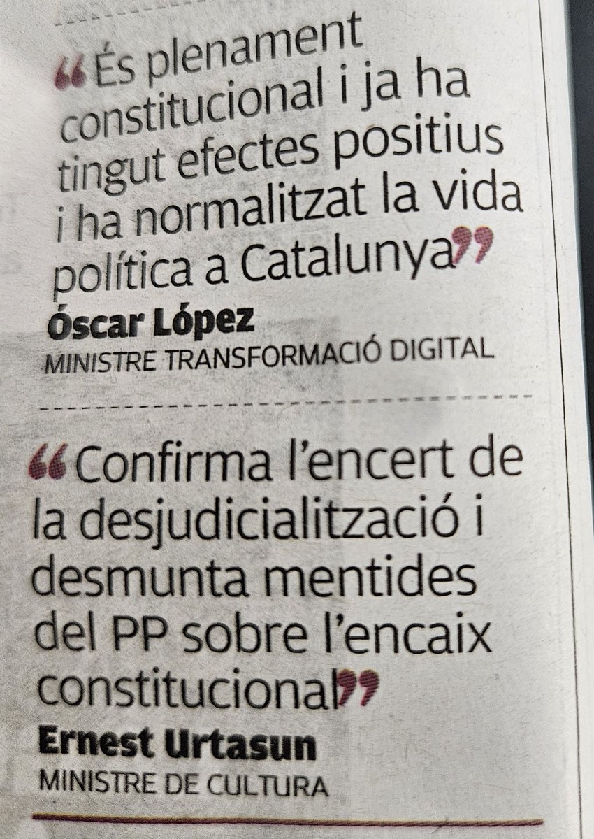 Fa tant temps que estan deixant-los guanyar la partida que sembla irremuntable.
Tots al servei de la "concòrdia".