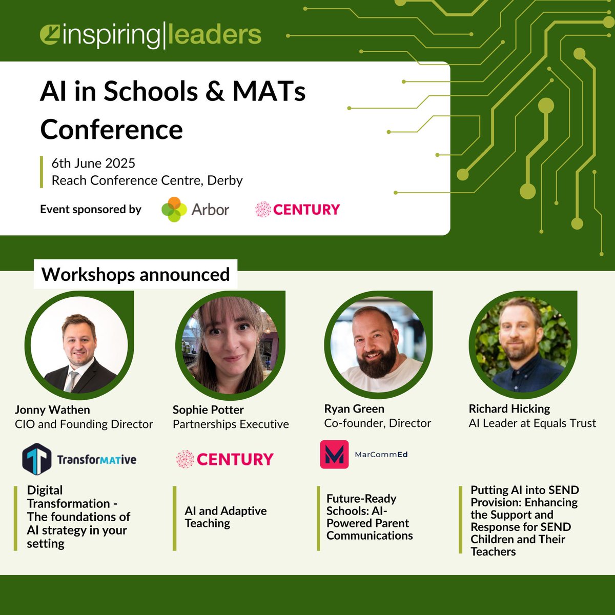 📢  Final workshops announced

There's not long to go now, we're excited to learn with you and look forward to the conversations ahead.