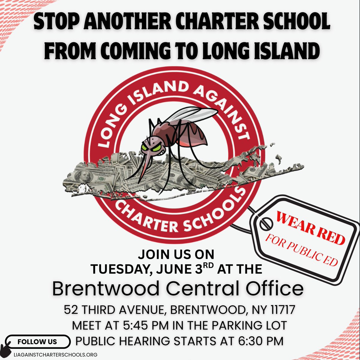 Wear Red for Public Ed today and please support this organization's push to stop charter schools from taking money away from public schools.