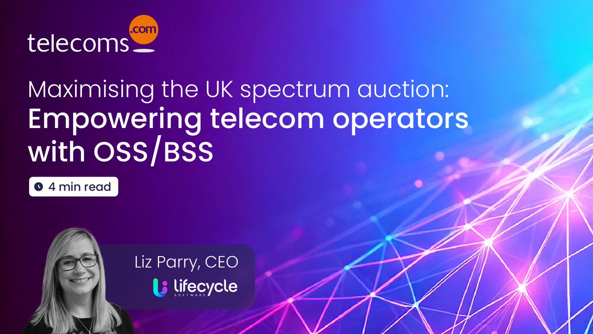 Lifecycle Software (@lifecycle_info) on Twitter photo How can telcos unlock the full value of the UK spectrum auction?
Our CEO Liz Parry shares how OSS/BSS innovation powers automation, monetisation & agility.
Read the full article on <a href="/telecoms/">Telecoms.com</a> 👉 telecoms.com/oss-bss-cx/max…
#OSS #BSS #UK5G How can telcos unlock the full value of the UK spectrum auction?
Our CEO Liz Parry shares how OSS/BSS innovation powers automation, monetisation & agility.
Read the full article on <a href="/telecoms/">Telecoms.com</a> 👉 telecoms.com/oss-bss-cx/max…
#OSS #BSS #UK5G