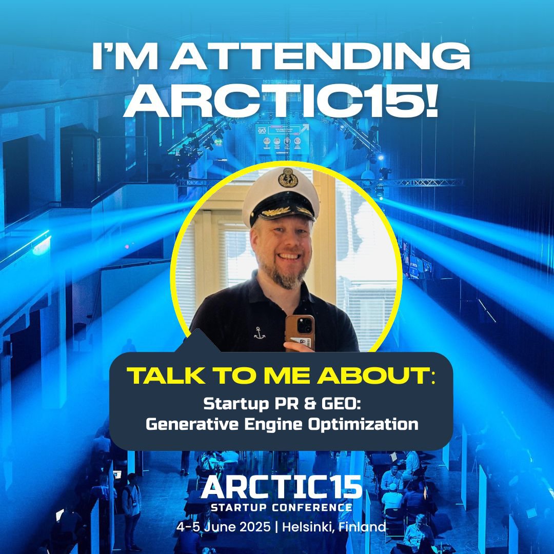 See you tomorrow and Thursday at Arctic15!

Besides PR &amp; GEO, I will also host a startup ecosystem workshop to further expand the Arctic15 week next year 🤩