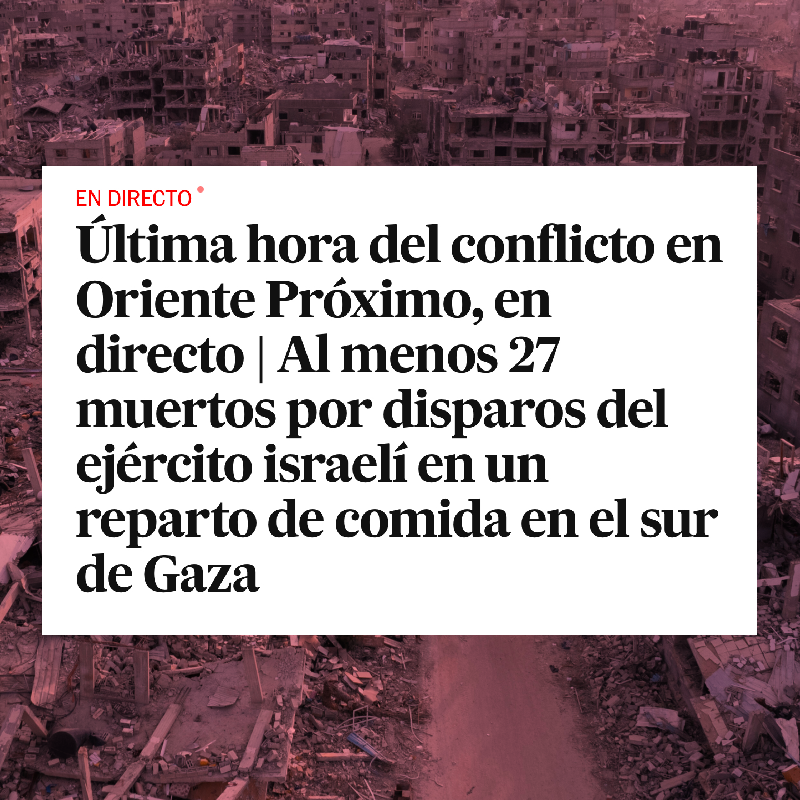 Israel ha disparado y asesinado a más de 25 palestinos que esperaban a recibir su comida en un reparto de ayuda humanitaria. El Estado de Israel es una banda terrorista y así hay que tratarlos. Es absolutamente inhumano lo que están haciendo con la complicidad de Europa y EE.UU.