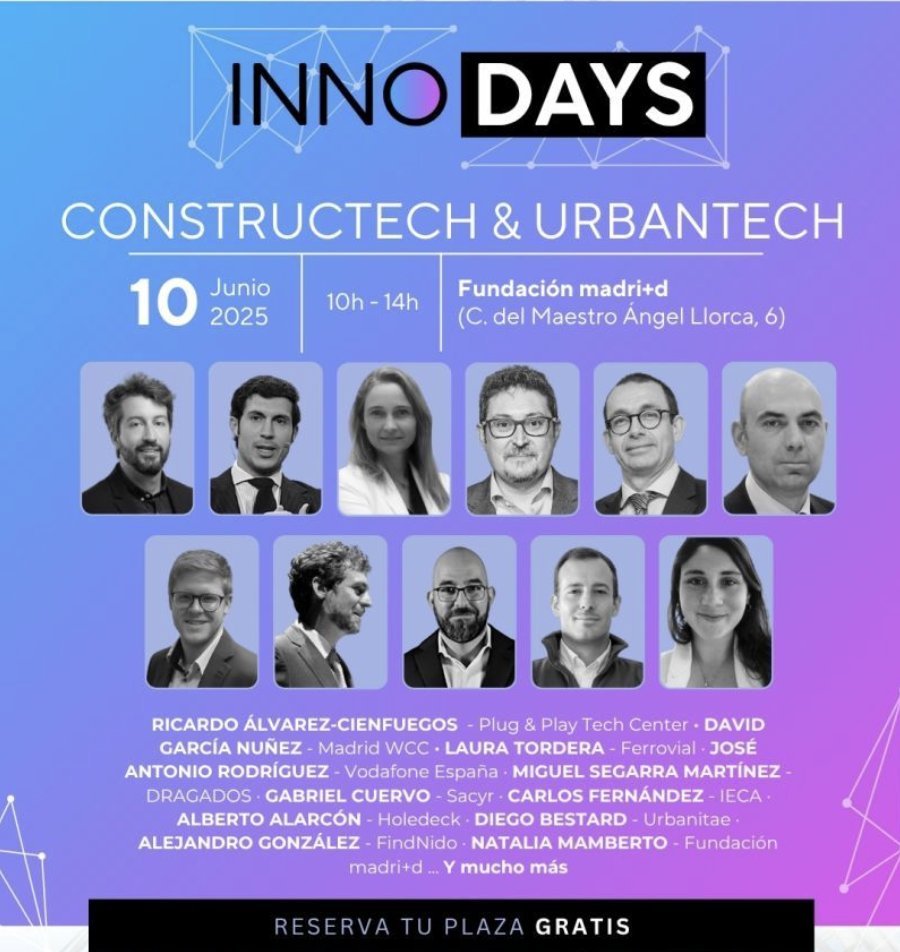 No puedes perderte el próximo Innoday de Fundación para el Conocimiento madri+d:  "Constructech &amp; Urbantech" que reunirá, tanto en formato online como presencial, a los actores clave del sector
🗓 10 de junio | 10hrs a 14hrs | 📍Fundación madri+d
🎟 lnkd.in/dmspURBh