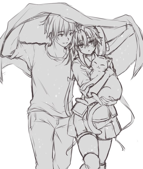 なんかお出かけしてたら急に雨降ってきて急いで帰る途中で雨に濡れてるにゃんこ見かけてほっとけないから連れて帰ってきたんじゃないかぁという妄想 