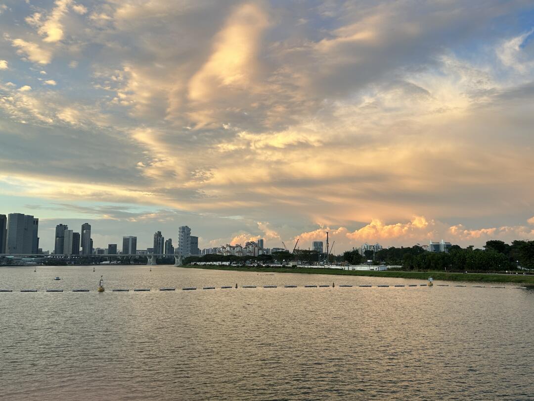 The clouds and the afterglow in the evening are so beautiful!

Cycling all The way with the gentle breeze, it was the first time to reach the opposite side of Garden by The Bay. What a different view!