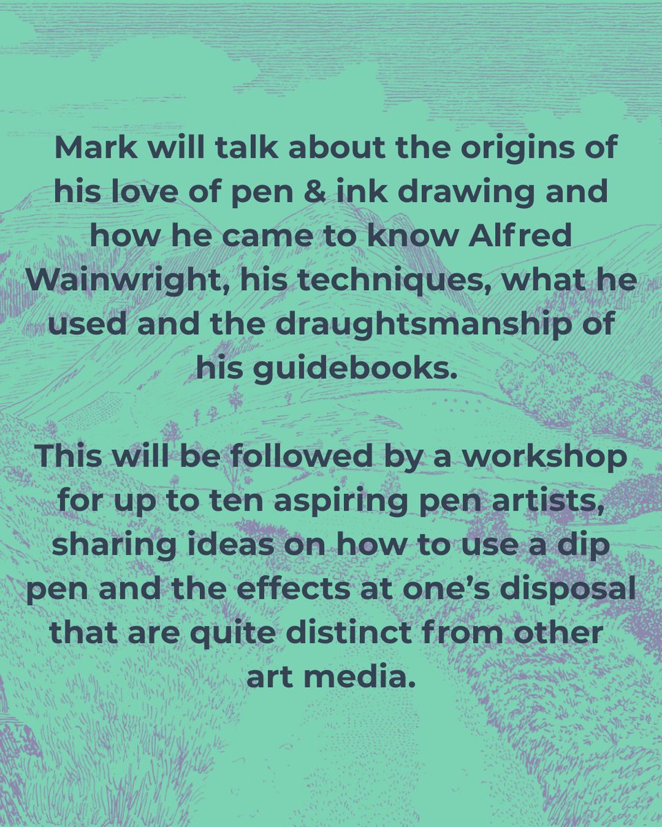 Linescape Art and the influence of Wainwright
with Mark Richards
Tuesday 22nd July

tinyurl.com/ydvd7xdx