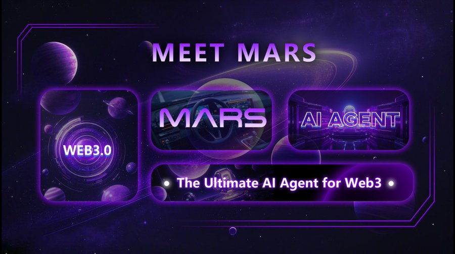 🤖 Meet MARS: The Ultimate AI Agent for Web3!

🚀 What is #MARS?

MARS isn’t just another tool—it’s your personal #AIAgent , designed to seamlessly connect you with the #Web3 world. From crypto insights to #NFT trends, from #DeFi data to real-time analytics, MARS does it all.