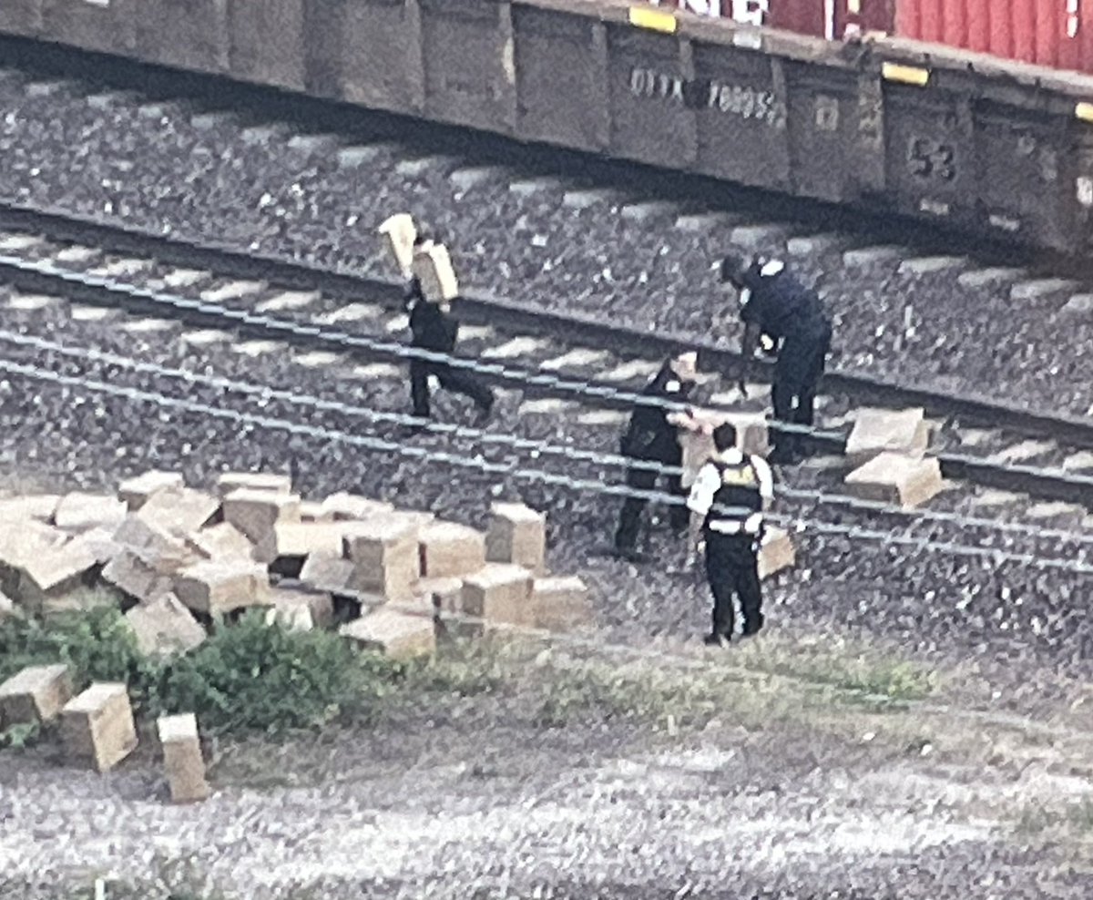KrisHabermehl's tweet image. METRA UP-W Line service is temporarily stopped either side of Bellwood as police deal with a burglary to a stopped stack train. Once again, steel shipping containers have been breached &amp;amp; merchandise accessed. No word of any arrests here. More at cbsnews.com/chicago/live